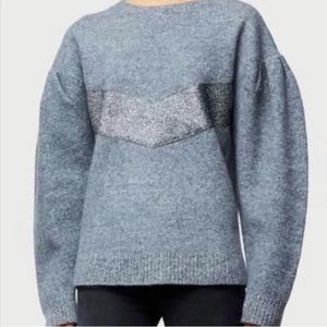 Frame Merino Lambswool Sweater With Metalic Detail Size XS